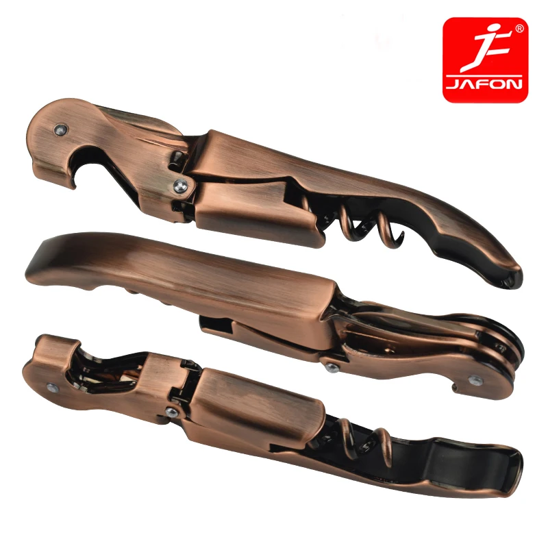 1PCS 3 in 1 Jafon Wine opener Bottle Corkscrew with Foil Cutter Pocket Opener Stainless Steel Plating Rose Gold Gunmetal