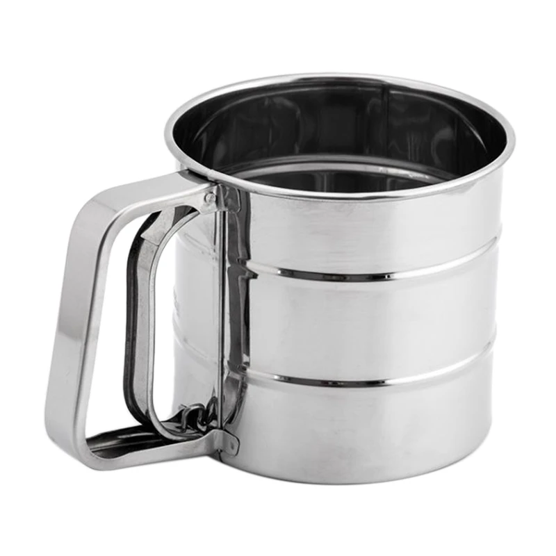 Stainless Steel Shaker Sieve Cup Powder Mesh Crank Flour Sifter with Measuring Scale for Flour Icing Sugar ,Small
Stainless Steel Shaker Sieve Cup Powder Mesh Crank Flour Sifter with Measuring Scale for Flour Icing Sugar ,Small