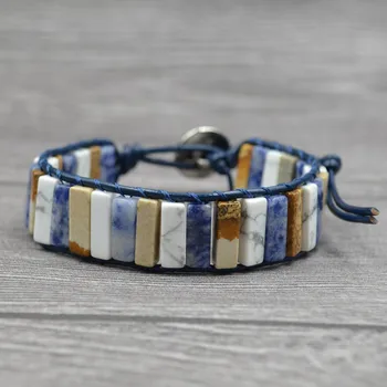 Natural Stone Woman Bracelet Jewelry Bohemia Style with Single layer Handmade Colored Stones Woven for High Quality Wholesale
Natural Stone Woman Bracelet Jewelry Bohemia Style with Single layer Handmade Colored Stones Woven for High Quality Wholesale