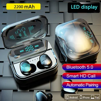 Earphones Wireless Headphones Bluetooth5.0 LED Power Display HD Call Noise Cancelling Touch Control Waterproof Bluetooth Headset
Earphones Wireless Headphones Bluetooth5.0 LED Power Display HD Call Noise Cancelling Touch Control Waterproof Bluetooth Headset