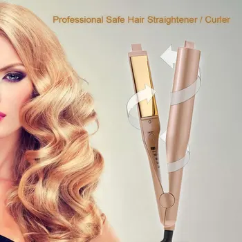 2 in 1 Gold Twist Hair Curling & Straightening Electric Hair Curler Irons Wand flat iron hair straightener hair crimper 
2 in 1 Gold Twist Hair Curling & Straightening Electric Hair Curler Irons Wand flat iron hair straightener hair crimper
