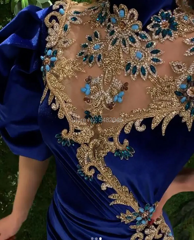 LORIE Arabic Evening Dresses Gold Appliques Beaded Velvet Mermaid Prom Gown Blue Celebrity Party Dress vestido de fiesta largo LORIE Arabic Evening Dresses Gold Appliques Beaded Velvet Mermaid Prom Gown Blue Celebrity Party Dress vestido de fiesta largo