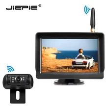 JIEPIE 12V-24V Wireless Backup Camera Kit System 5" Wireless Car Monitor and Wireless Reversing Rear view License Plate Camera JIEPIE 12V-24V Wireless Backup Camera Kit System 5" Wireless Car Monitor and Wireless Reversing Rear view License Plate Camera