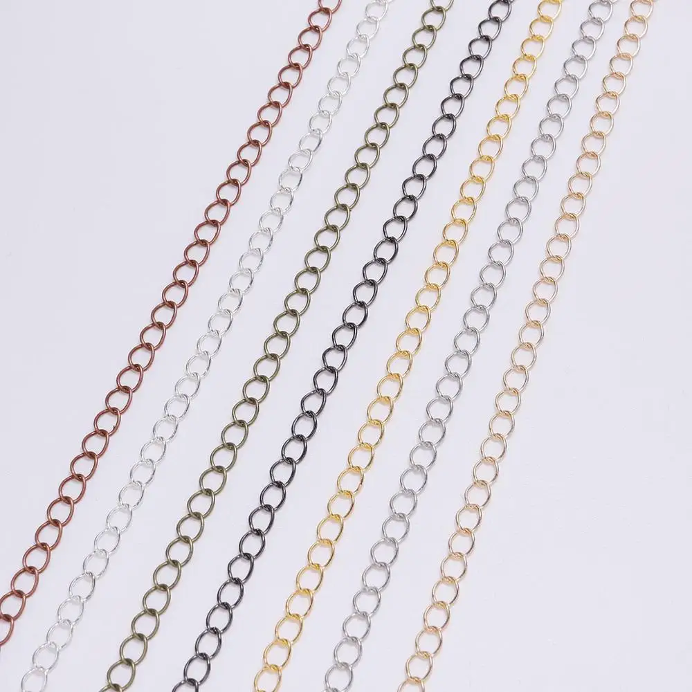 5m/lot 2.5-4.8mm Necklace Extender Curb Chains Long Open Link Ring Extended&Extension Tails Chain For DIY Jewelry Making Supply
5m/lot 2.5-4.8mm Necklace Extender Curb Chains Long Open Link Ring Extended&Extension Tails Chain For DIY Jewelry Making Supply