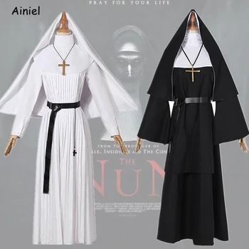 The Nun Movie Valak Dresses White Black Skirt Female Priest Robe Horror Scary Mask Cosplay Prop Halloween Costumes for Women 
The Nun Movie Valak Dresses White Black Skirt Female Priest Robe Horror Scary Mask Cosplay Prop Halloween Costumes for Women