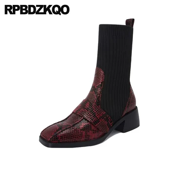 block black high heel knit chunky snake women ankle boots medium designer slip on square toe shoes red chinese winter snakeskin
block black high heel knit chunky snake women ankle boots medium designer slip on square toe shoes red chinese winter snakeskin