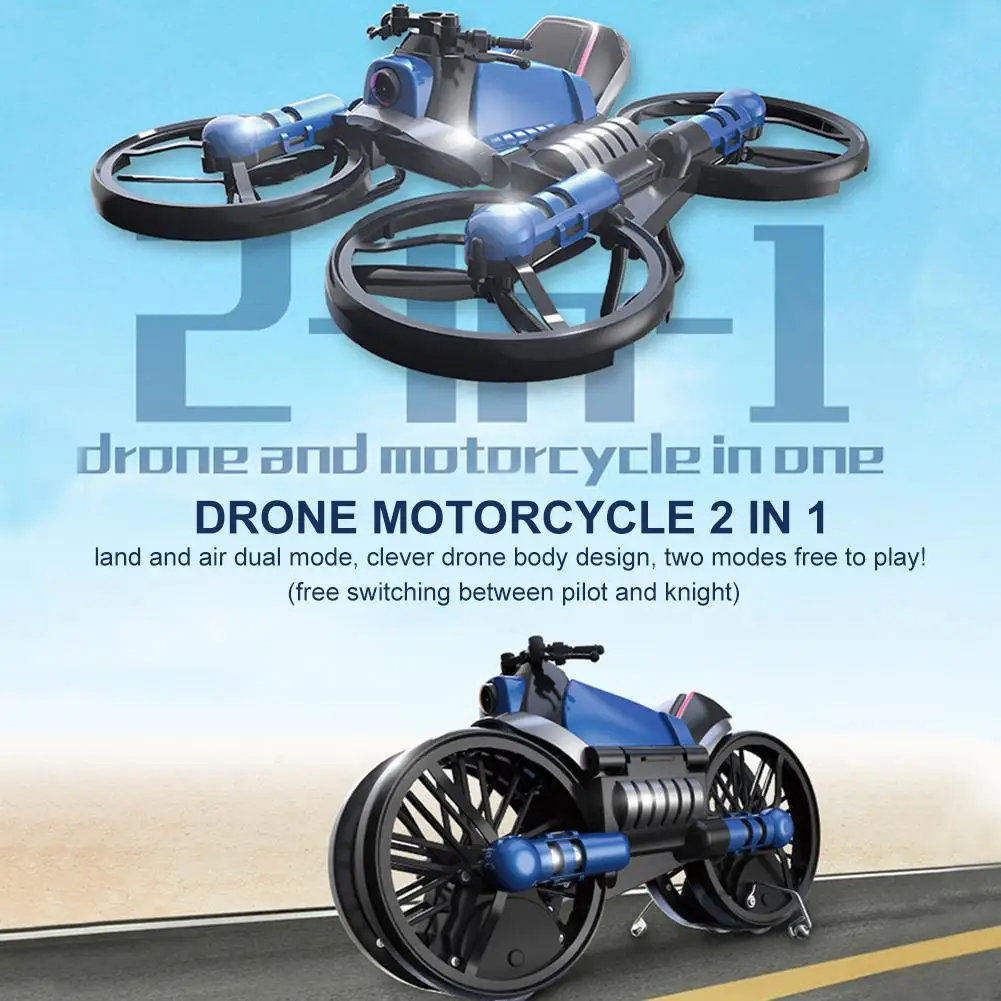 WiFi FPV RC Drone Motorcycle 2 In 1 Foldable Helicopter Camera 0.3MP Altitude Hold RC Quadcopter Motorcycle Drone 2 In 1 Dron
WiFi FPV RC Drone Motorcycle 2 In 1 Foldable Helicopter Camera 0.3MP Altitude Hold RC Quadcopter Motorcycle Drone 2 In 1 Dron