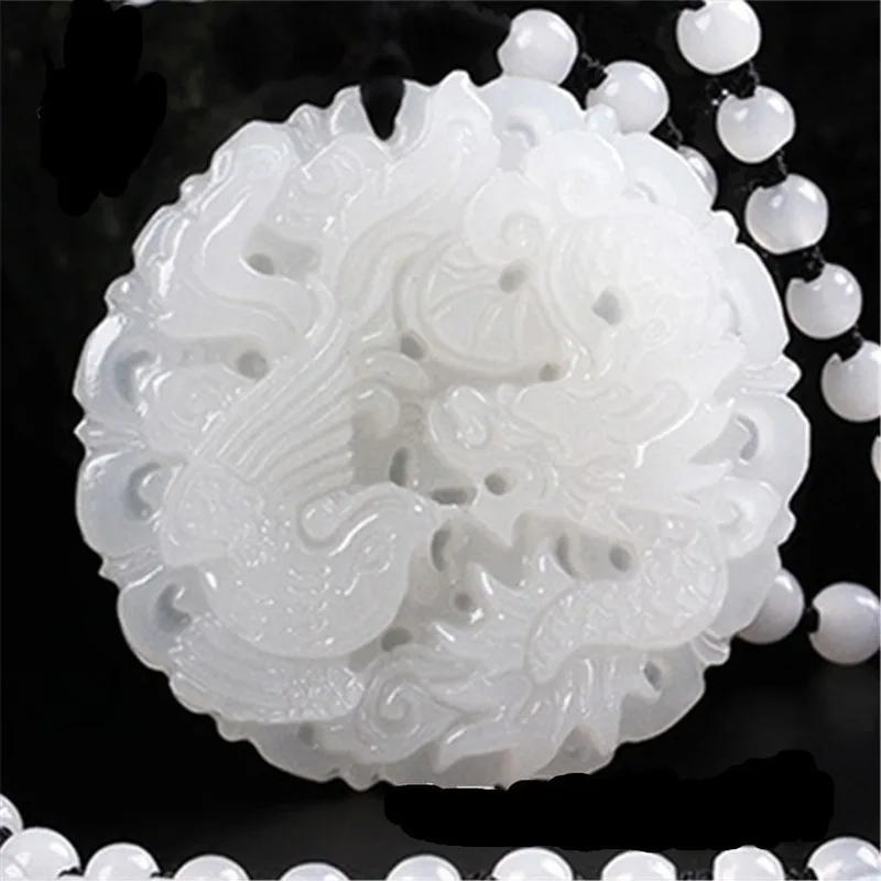 Chinese Natural White Jade Hand-carved Dragon and Phoenix Jade Pendant Fashion Jewelry Men and Women Necklaces Accessories Gifts
Chinese Natural White Jade Hand-carved Dragon and Phoenix Jade Pendant Fashion Jewelry Men and Women Necklaces Accessories Gifts
