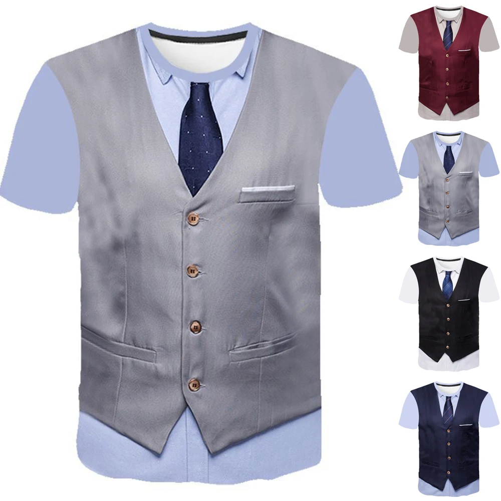 3D T Shirt Funny Fake Suit Tuxedo Bow Tie 3D Printed T Shirts Men Summer Fashion Short Sleeve Streetwear Fake Suit Vest Tshirt
3D T Shirt Funny Fake Suit Tuxedo Bow Tie 3D Printed T Shirts Men Summer Fashion Short Sleeve Streetwear Fake Suit Vest Tshirt