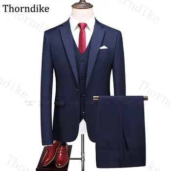 Thorndike Formal Business Suit Men Solid Slim Fit Wedding Suits Notched Lapel Party Wear Suit Elegant Groomsmen Tuxedos 3 Pcs
Thorndike Formal Business Suit Men Solid Slim Fit Wedding Suits Notched Lapel Party Wear Suit Elegant Groomsmen Tuxedos 3 Pcs