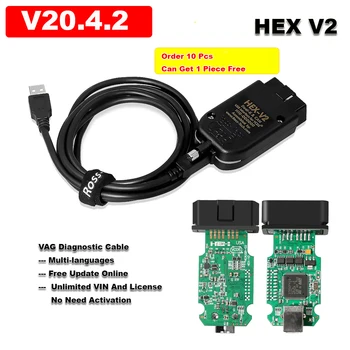 Hex-v2 VAG COM 20.4 VAGCOM 20.4.2 HEX V2 USB Interface FOR VW AUDI Skoda Seat Unlimited VINs Diagnose Multi-language
Hex-v2 VAG COM 20.4 VAGCOM 20.4.2 HEX V2 USB Interface FOR VW AUDI Skoda Seat Unlimited VINs Diagnose Multi-language