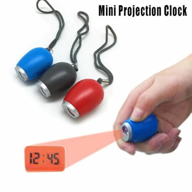Фото Портативный будильник с цифровой проекцией брелоки мини-проектор светодиодные