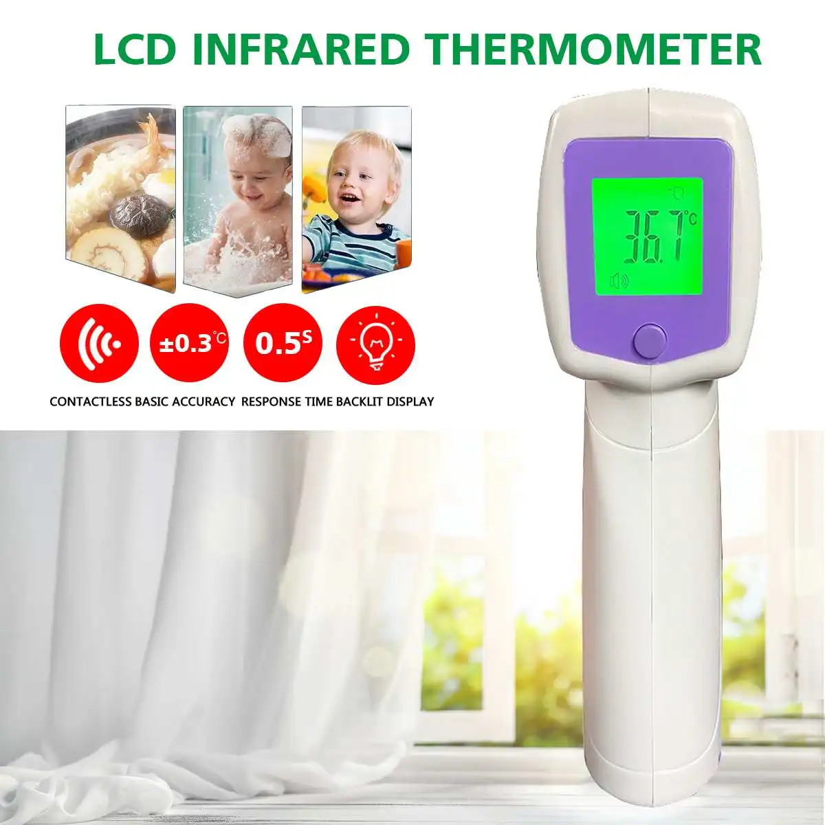 Medical Infrared Thermometer Forehead Baby Portable Non-contact Handheld Body/Object Temperature Measure IR Health Device
Medical Infrared Thermometer Forehead Baby Portable Non-contact Handheld Body/Object Temperature Measure IR Health Device