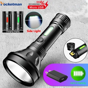 Powerful USB Rechargeable Flashlight Portable Built-in Battery Flashlight LED Torch with COB Side Light Waterproof Flashlight
Powerful USB Rechargeable Flashlight Portable Built-in Battery Flashlight LED Torch with COB Side Light Waterproof Flashlight