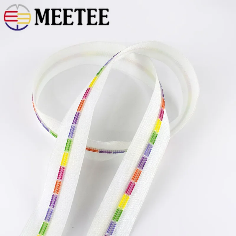 

Meetee 2/5/10meters 5# White Colored Teeth Coil Nylon Zippers for Sewing Bags Garment Decor Zip DIY Repair Accessories ZA026