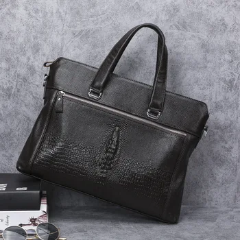 Luxury crocodile head pattern men business bag genuine leather briefcase brand design vintage shoulder handbag work laptop bags
Luxury crocodile head pattern men business bag genuine leather briefcase brand design vintage shoulder handbag work laptop bags