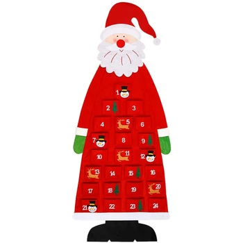 3D Santa Felt Advent Calendar 2019 with Pockets 24 Days Hanging Christmas Countdown Calendar for Indoor Home Door Wall Decor Red
3D Santa Felt Advent Calendar 2019 with Pockets 24 Days Hanging Christmas Countdown Calendar for Indoor Home Door Wall Decor Red