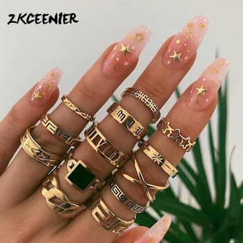 Gold Brand Rings Set Crystal Joint Rings Geometric Elements Vintage Beach Bikini Set Rings Women Fashion Gift Anillos Mujer 
Gold Brand Rings Set Crystal Joint Rings Geometric Elements Vintage Beach Bikini Set Rings Women Fashion Gift Anillos Mujer