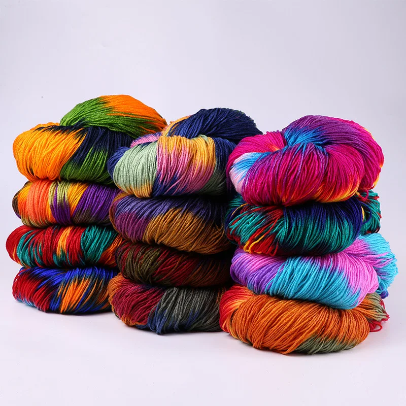 DIY Section Dyed Cotton Blended Acrylic Yarn Medium Coarse Four-strand Handmade Knitting Crochet Shoe Scarf Hat
DIY Section Dyed Cotton Blended Acrylic Yarn Medium Coarse Four-strand Handmade Knitting Crochet Shoe Scarf Hat