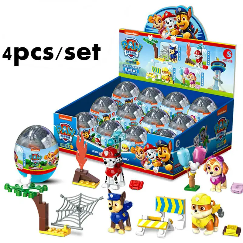 4 шт./компл. оригинальные игровые блоки Paw Patrol chase Marshall ruble skye с