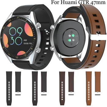 22mm watch Strap Leather + Silicone for Samsung Galaxy Watch 46mm Quick Release Watchband For Huami GTR 47mm wristband 
22mm watch Strap Leather + Silicone for Samsung Galaxy Watch 46mm Quick Release Watchband For Huami GTR 47mm wristband