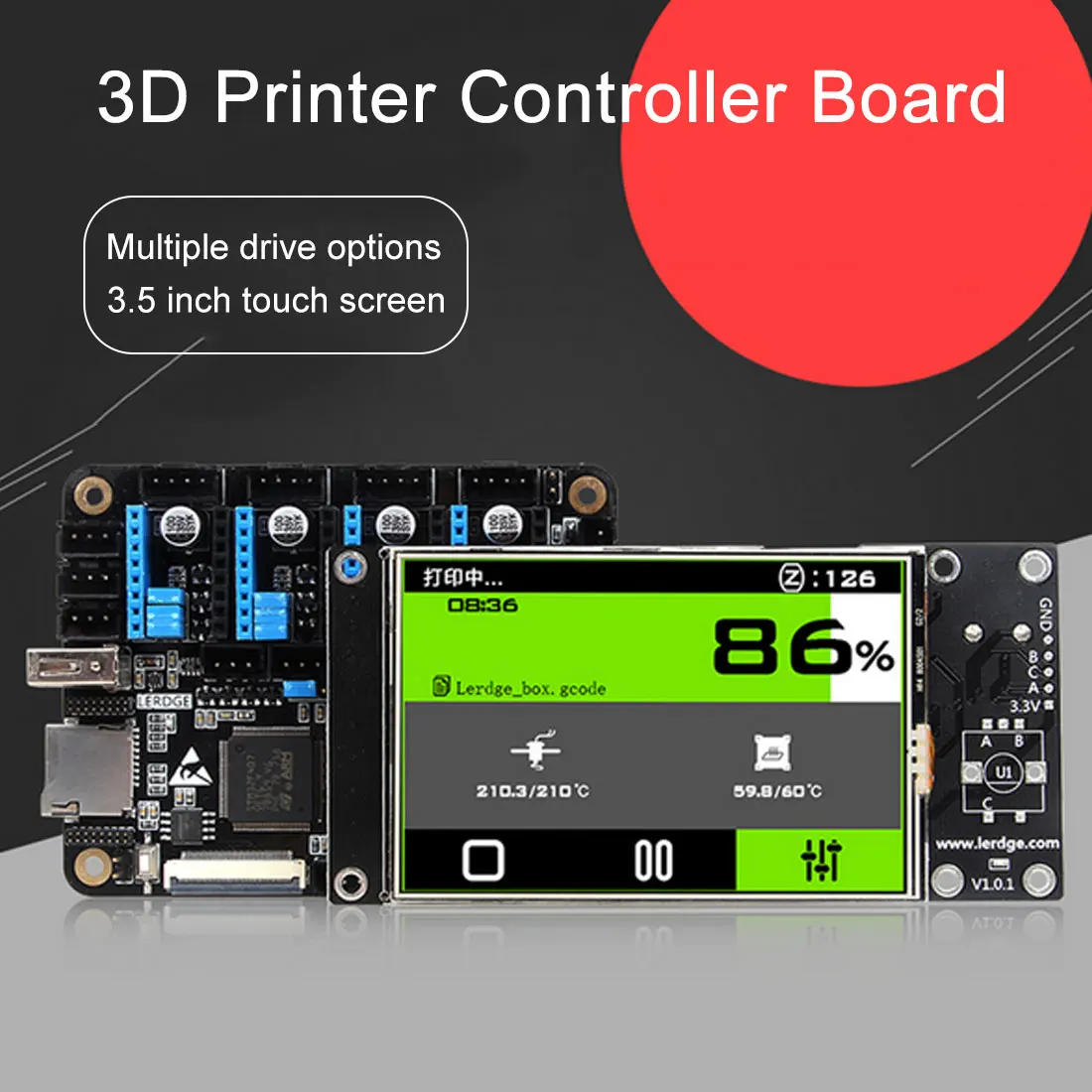 Printer motherboard for LERDGE-X 3D Printer Controller Board with ARM 32 Bit Main board control with 3.5"Touch Screen
Printer motherboard for LERDGE-X 3D Printer Controller Board with ARM 32 Bit Main board control with 3.5"Touch Screen