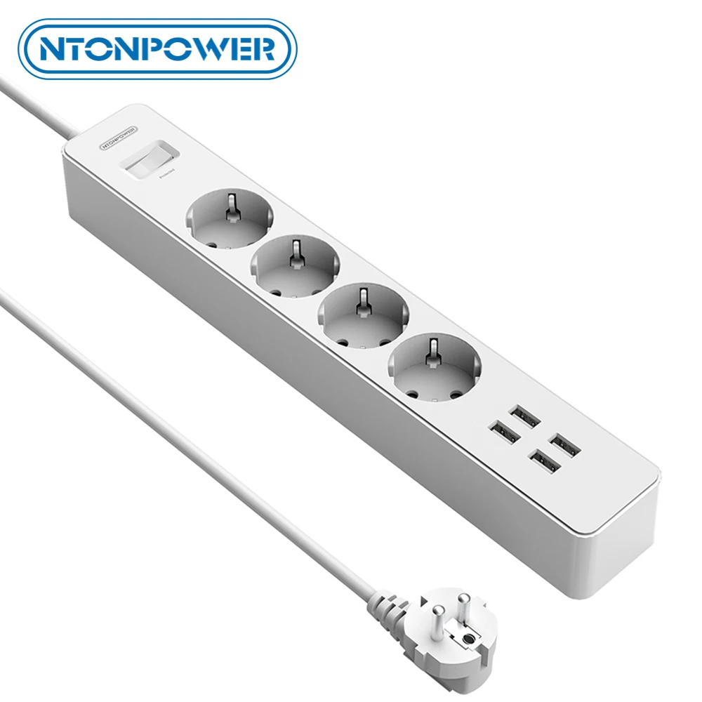 NTON Мощность НСК Smart USB полосы гнездо ЕС Plug перегрузки коммутатора Стабилизатор