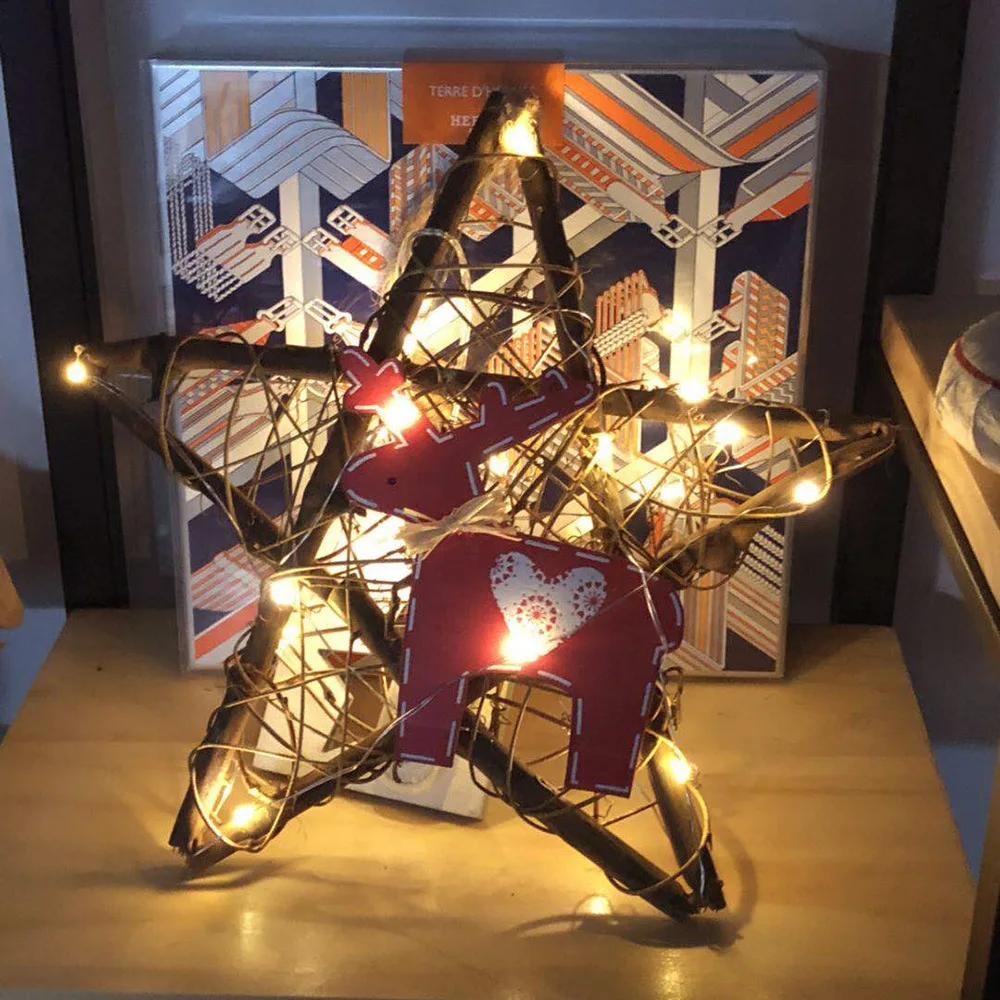 20 Led Christmas LED Lights DIY DIY Branches and Rattan Weaving Pentacle Star with Lights Decorative Decorations Hanging
20 Led Christmas LED Lights DIY DIY Branches and Rattan Weaving Pentacle Star with Lights Decorative Decorations Hanging