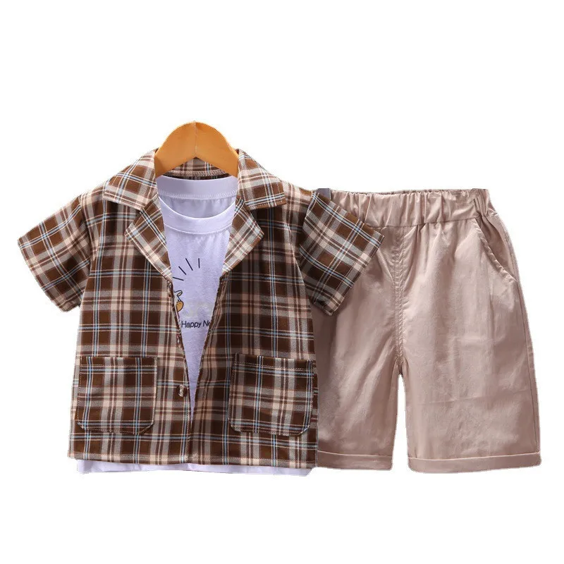 New Fashion Summer Baby Boys Cotton Clothes Children Girls Casual Lattice Shirt Vest Shorts 3Pcs/Sets Toddler Gentleman Costume
New Fashion Summer Baby Boys Cotton Clothes Children Girls Casual Lattice Shirt Vest Shorts 3Pcs/Sets Toddler Gentleman Costume