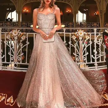 BacklakeGirls Sparkling Tulle Sexy V Neck Sleeveless Spaghetti Strap Sequined Long Evening Gown Plus Size Formal Dresses
BacklakeGirls Sparkling Tulle Sexy V Neck Sleeveless Spaghetti Strap Sequined Long Evening Gown Plus Size Formal Dresses
