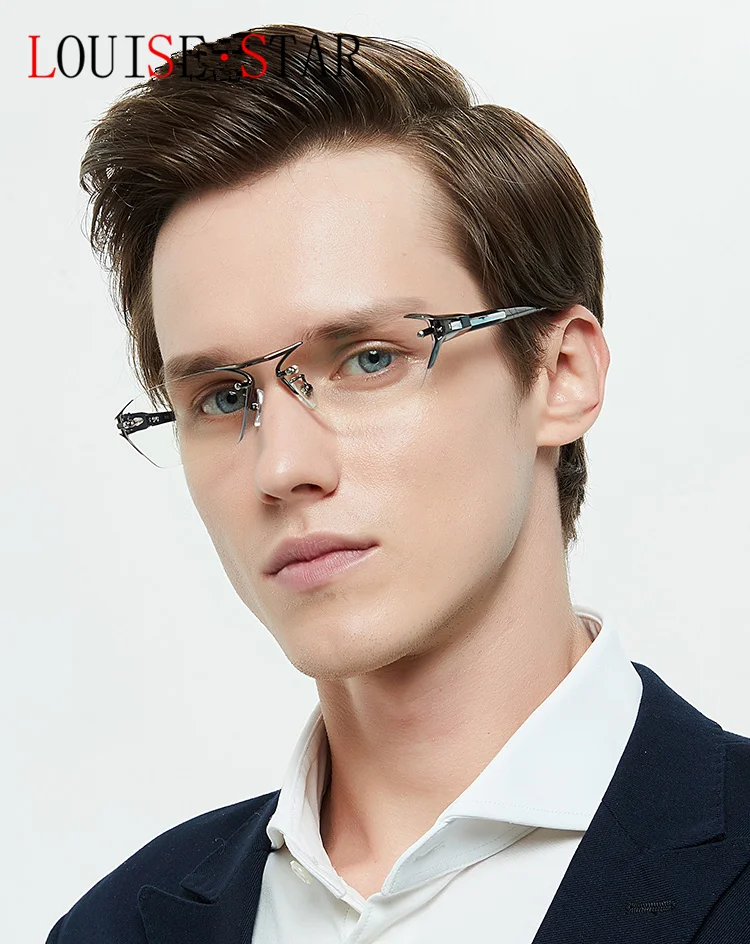 LOUISE STAR Pure Titanium Men's Casual Business Fashion Ultra-Light Irregular Optical Mirror Custom Prescription Frame
LOUISE STAR Pure Titanium Men's Casual Business Fashion Ultra-Light Irregular Optical Mirror Custom Prescription Frame