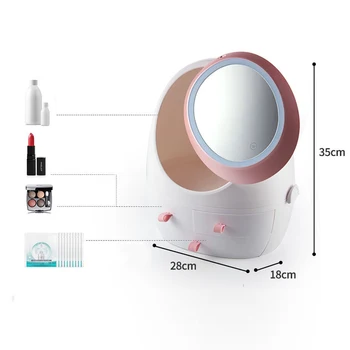 Dropshipping Mirror LED Light Cosmetic Storage Box Jewelry Makeup Organizer USB Charge Cosmetic Case Desktop Storage Drawer
Dropshipping Mirror LED Light Cosmetic Storage Box Jewelry Makeup Organizer USB Charge Cosmetic Case Desktop Storage Drawer