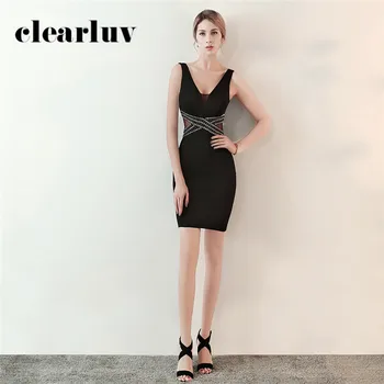 Sexy Black Prom Dresses 2020 Sleeveless See-Through Party Dress DX399 New Deep V-Neck Prom Gowns Short Elegant Vestidos De Gala
Sexy Black Prom Dresses 2020 Sleeveless See-Through Party Dress DX399 New Deep V-Neck Prom Gowns Short Elegant Vestidos De Gala