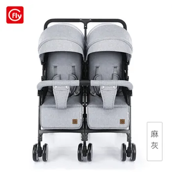 Twins baby stroller sitting and lying portable baby carriage folding second child artifact double seat twin stroller for newborn 
Twins baby stroller sitting and lying portable baby carriage folding second child artifact double seat twin stroller for newborn