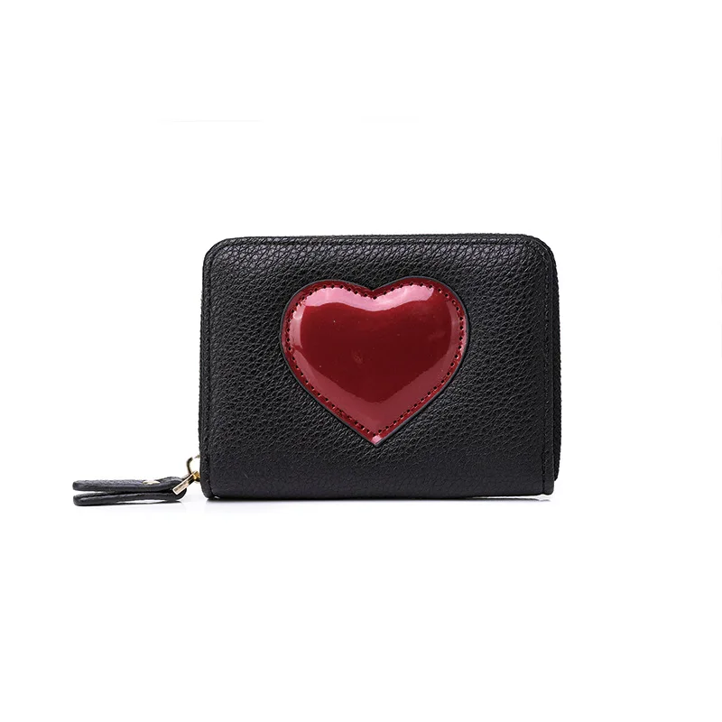 Women Short Card Holder Wallets Cute Heart Fashion Hasp Large Capacity Clutch ID Card Organizer Designer business card Bag Black
Women Short Card Holder Wallets Cute Heart Fashion Hasp Large Capacity Clutch ID Card Organizer Designer business card Bag Black