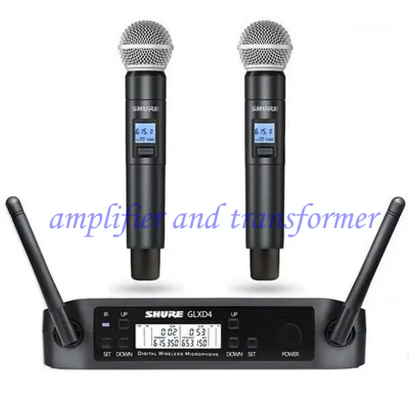 GLXD4 wireless microphone UHF set one with two microphones stage KTV home singing wireless dynamic microphone
GLXD4 wireless microphone UHF set one with two microphones stage KTV home singing wireless dynamic microphone