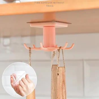 Rotating Wall Mounted Hook 360 Degrees Rotated 6 Claw Hanging Hook Kitchen Gadgets Bath Accessories Storage Hook #BL3 
Rotating Wall Mounted Hook 360 Degrees Rotated 6 Claw Hanging Hook Kitchen Gadgets Bath Accessories Storage Hook #BL3