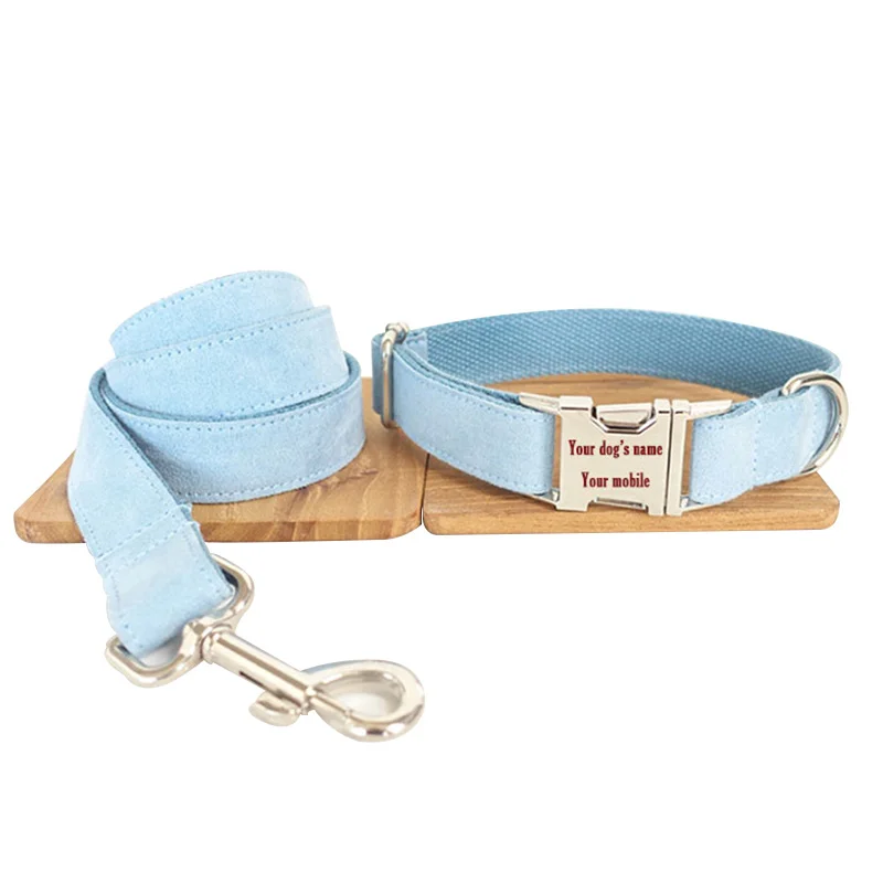 New Arrival Hot MUTTCO Handmade High Quality Collar Fashionable Light Blue Simple Design Dog Collars And Leashes Set 5 Sizes
New Arrival Hot MUTTCO Handmade High Quality Collar Fashionable Light Blue Simple Design Dog Collars And Leashes Set 5 Sizes