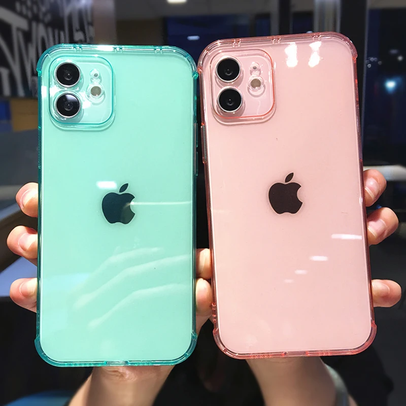 Чехол для телефона прозрачный iPhone 12 11 Pro Max XR XS X 7 8 Plus 12Mini 12Pro | Мобильные телефоны и