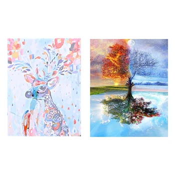 2 Set DIY Oil Painting Paint By Number Kit Image Drawing on Canvas By Hand Coloring Arts Crafts & Sewing New Rainbow Deer & Four
2 Set DIY Oil Painting Paint By Number Kit Image Drawing on Canvas By Hand Coloring Arts Crafts & Sewing New Rainbow Deer & Four