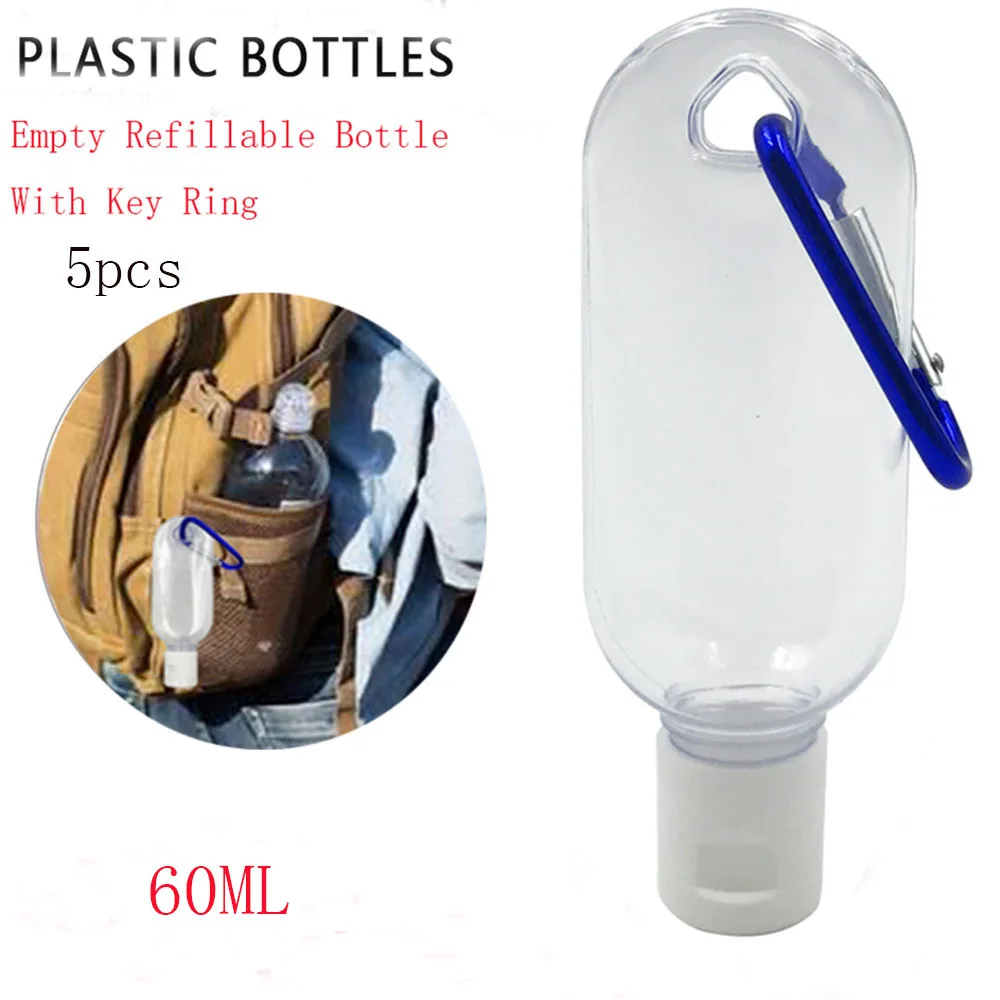 5Pcs/Set 60ml Empty Refillable Bottle With Key Ring Travel Transparent Plastic Perfume Small Hand Sanitizer Bottle Portable
5Pcs/Set 60ml Empty Refillable Bottle With Key Ring Travel Transparent Plastic Perfume Small Hand Sanitizer Bottle Portable