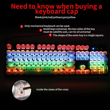 Key Cap 104 Keys For Backlit Classy Player Keycaps With Fancy LED For Gaming Mechanical Keyboard Steampunk Typewriter Round
Key Cap 104 Keys For Backlit Classy Player Keycaps With Fancy LED For Gaming Mechanical Keyboard Steampunk Typewriter Round