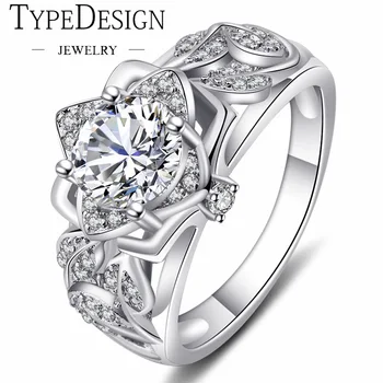 Fashion Plated Silver Color Wedding Engagement Rings for Women Rose Flower with Level AAA Cubic Zirconia Surround Jewelry Bijoux 
Fashion Plated Silver Color Wedding Engagement Rings for Women Rose Flower with Level AAA Cubic Zirconia Surround Jewelry Bijoux