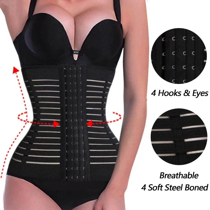 CXZD Waist Trainer Belt Corsets Steel Boned Body Shaper Women Slimming Belt Modeling Strap Postpartum Band Sexy Bustiers Corsets (6)