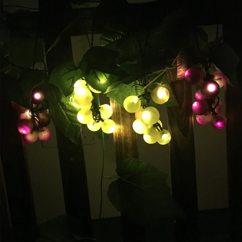 60 LED String Light Outdoor Green Purple Grape With Vine Waterproof String Night Lights Garden Home Party Christmas Decoration
60 LED String Light Outdoor Green Purple Grape With Vine Waterproof String Night Lights Garden Home Party Christmas Decoration