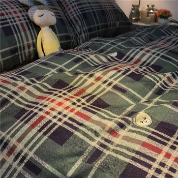 Bedding Textured Green Plaid Bear Head Set of Four Pieces of Pure Cotton 2020 New 1.5m1.8 Meters Bed and Breakfast Ins Sheets
Bedding Textured Green Plaid Bear Head Set of Four Pieces of Pure Cotton 2020 New 1.5m1.8 Meters Bed and Breakfast Ins Sheets