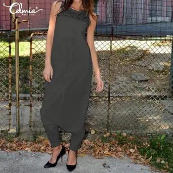 Celmia 2020 Fashion Women Sleeveless Harem Pants Drop Crotch Jumpsuits Lace Playsuits Combinaison Trousers Plus Size Overalls
Celmia 2020 Fashion Women Sleeveless Harem Pants Drop Crotch Jumpsuits Lace Playsuits Combinaison Trousers Plus Size Overalls