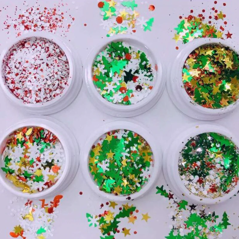 Mix-size Snow Flake Glitter Sequin Decoration 6Box/SET Laser Holographic Flakes Powder Christmas Nails Art Flake Decal Accessory 
Mix-size Snow Flake Glitter Sequin Decoration 6Box/SET Laser Holographic Flakes Powder Christmas Nails Art Flake Decal Accessory