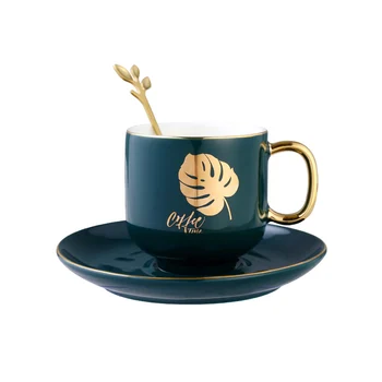 European Ceramic Coffee Cup Set Creative Simple Green Gold Rim Turkish Coffee Cups Light Luxury Tazas De Cafe Drinkware BE50CP
European Ceramic Coffee Cup Set Creative Simple Green Gold Rim Turkish Coffee Cups Light Luxury Tazas De Cafe Drinkware BE50CP
