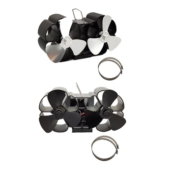 6-Blade Twin Motor Double Heat Powered Wood Stove Fan with Temperature Gauge - Ultra Quiet Fireplace Wood Burning Eco Fan for Ef 
6-Blade Twin Motor Double Heat Powered Wood Stove Fan with Temperature Gauge - Ultra Quiet Fireplace Wood Burning Eco Fan for Ef